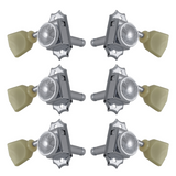 Grover Roto-Grip Locking Vintage 533 Series Chrome 3+3 - Plastic Keystone Button