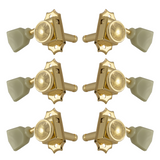 Grover Roto-Grip Locking Vintage 533 Series Gold Set 3+3 - Plastic Keystone Button