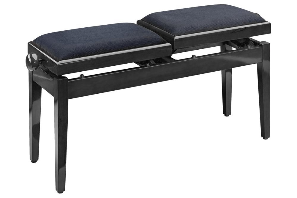 Stagg Double Piano Bench Black Polished