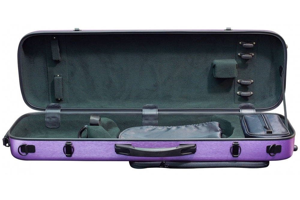 Hidersine Violin Case Polycarbonate Oblong Brushed Purple