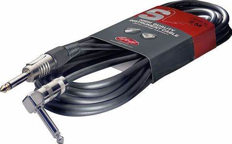 Stagg 6m/20ft 1/4" Jack-Jack Instrument Cable Angled