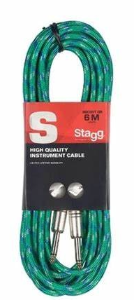 Stagg 6m 20f Green Inst Cable