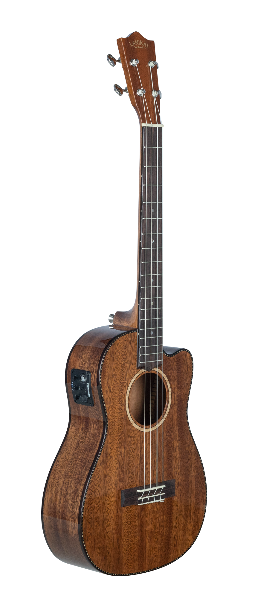 Lanikai All Solid Mahogany MAS-CEB Electric Bartione Ukulele