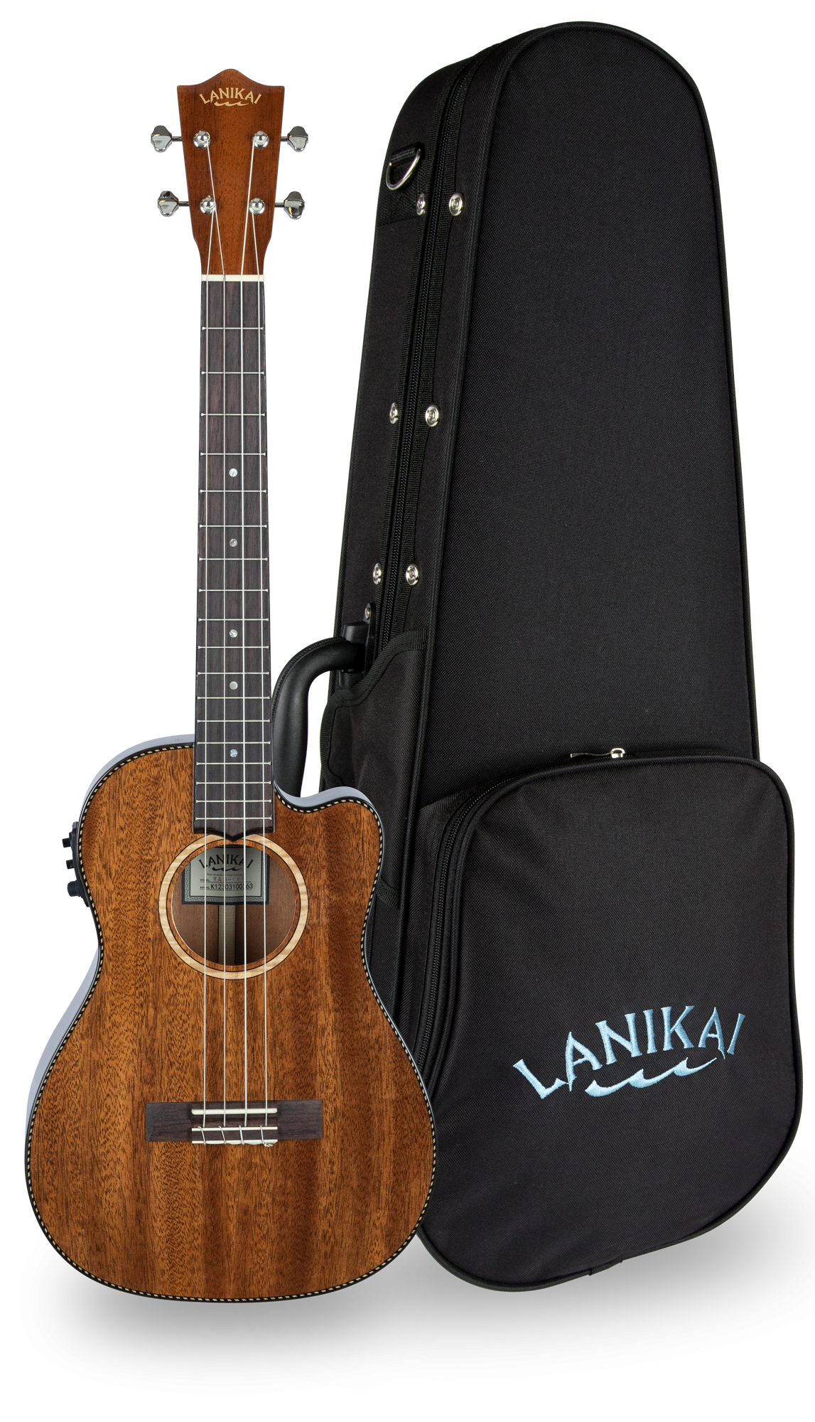 Lanikai All Solid Mahogany MAS-CEB Electric Bartione Ukulele