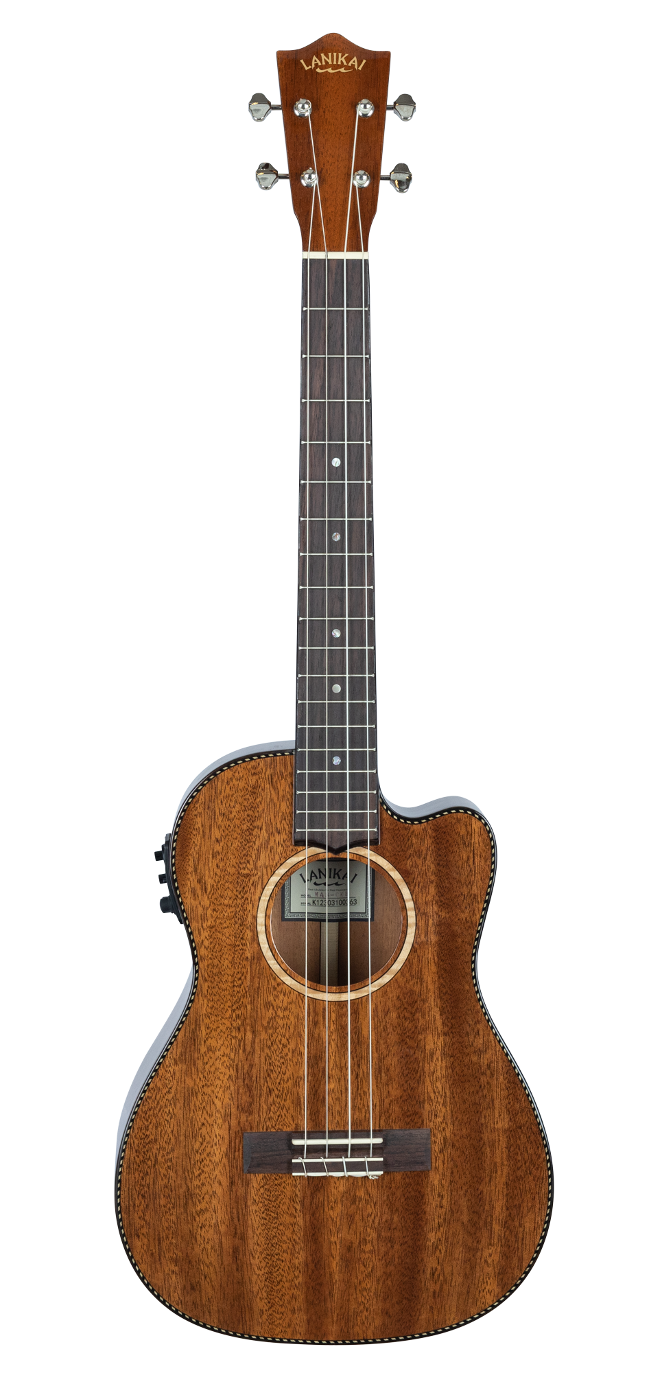 Lanikai All Solid Mahogany MAS-CEB Electric Bartione Ukulele