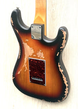 Vintage V6 Icon Distressed Left Hand Three Tone Distressed Sunburst