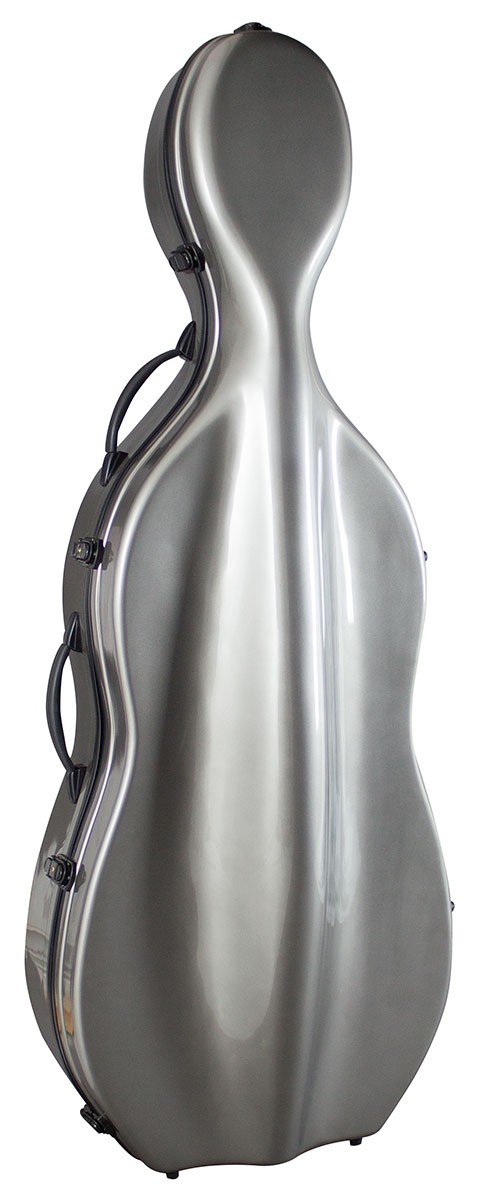 Hidersine Case Cello Fibreglass Grey + Wheels