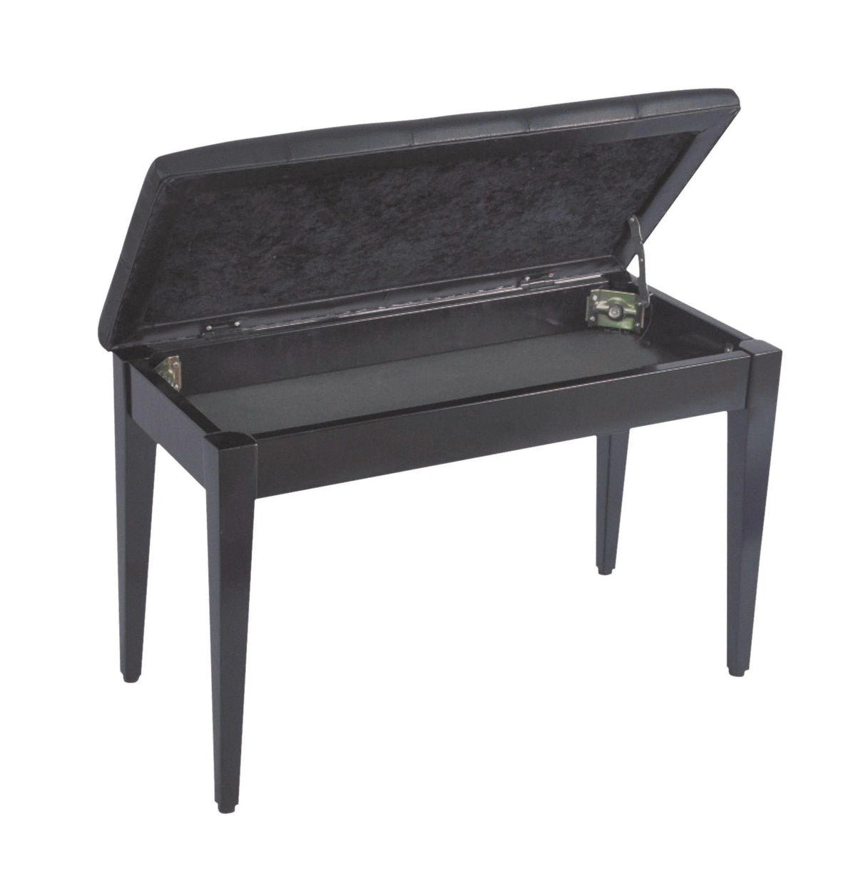 Gloss Black Studded Piano or Keyboard Bench with Storage Compartment