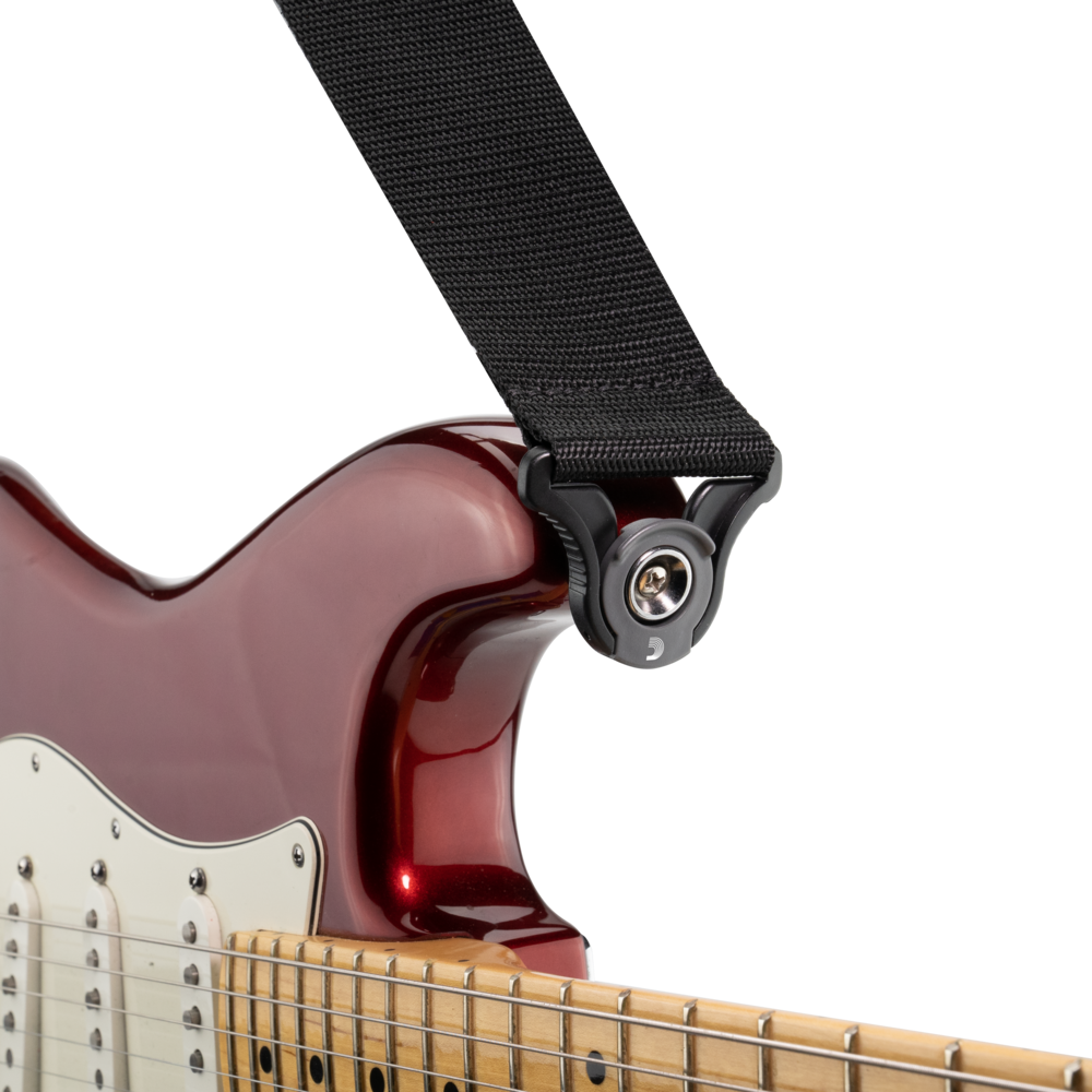 D'Addario Black Guitar Strap 50MM Poly Auto lock