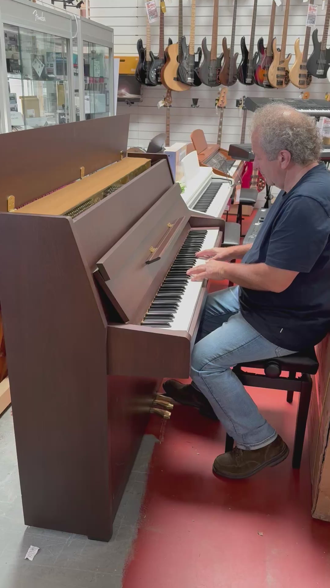 Yamaha B1 Upright Acoustic Piano - Open Pore Dark Walnut