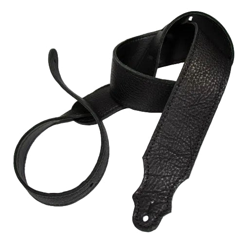 Franklin 2in Purist Glove Leather Guitar Strap - Black with Black Stitching