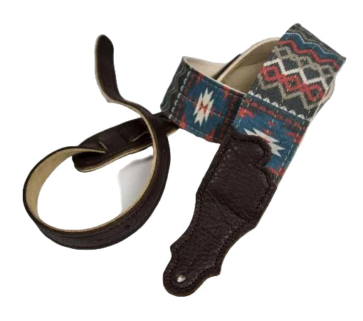 Franklin 2in Saddle Blanket Guitar Strap -Blue Red