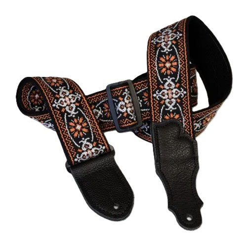 Franklin 2in Retro Folk Weave Guitar Strap - Orange