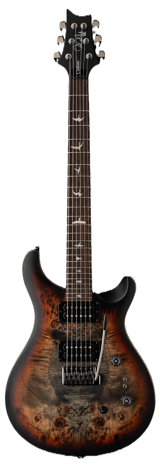 PRS SE Custom 24-08 Poplar Burl Limited Edition Charcoal Cherry Midnight Burst