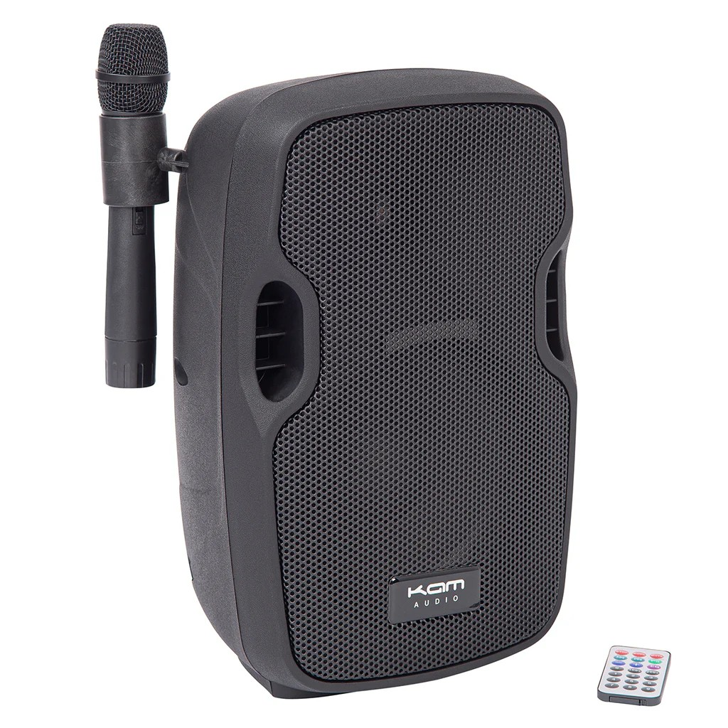 Kam Portable Bluetooth 8" PA Speaker Bundle
