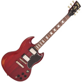 Vintage VS6 ICON Electric Guitar Distressed Cherry Red