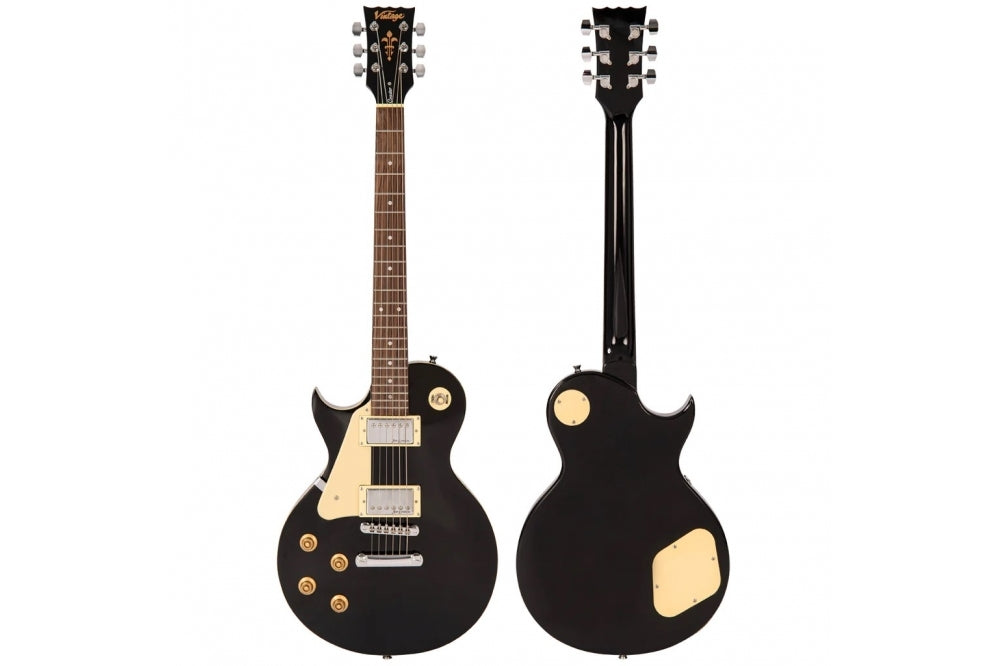 Vintage V10 Coaster Left Hand Electric Guitar Boulevard Black