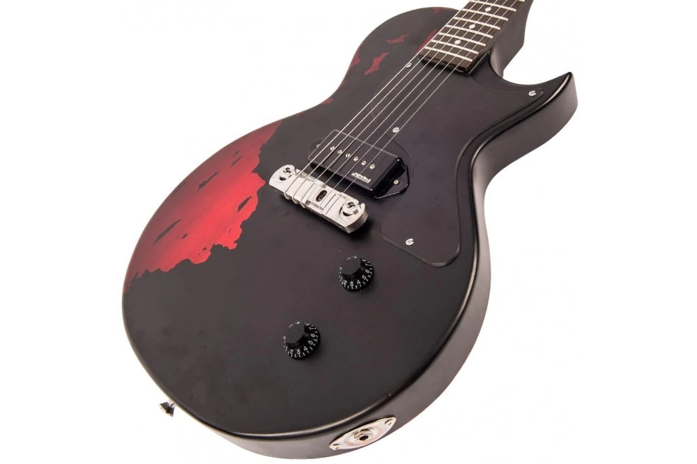 Vintage V120 Distressed Black Over Cherry Red