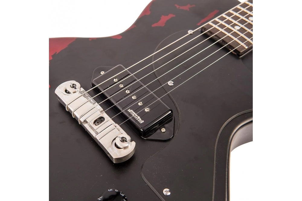 Vintage V120 Distressed Black Over Cherry Red