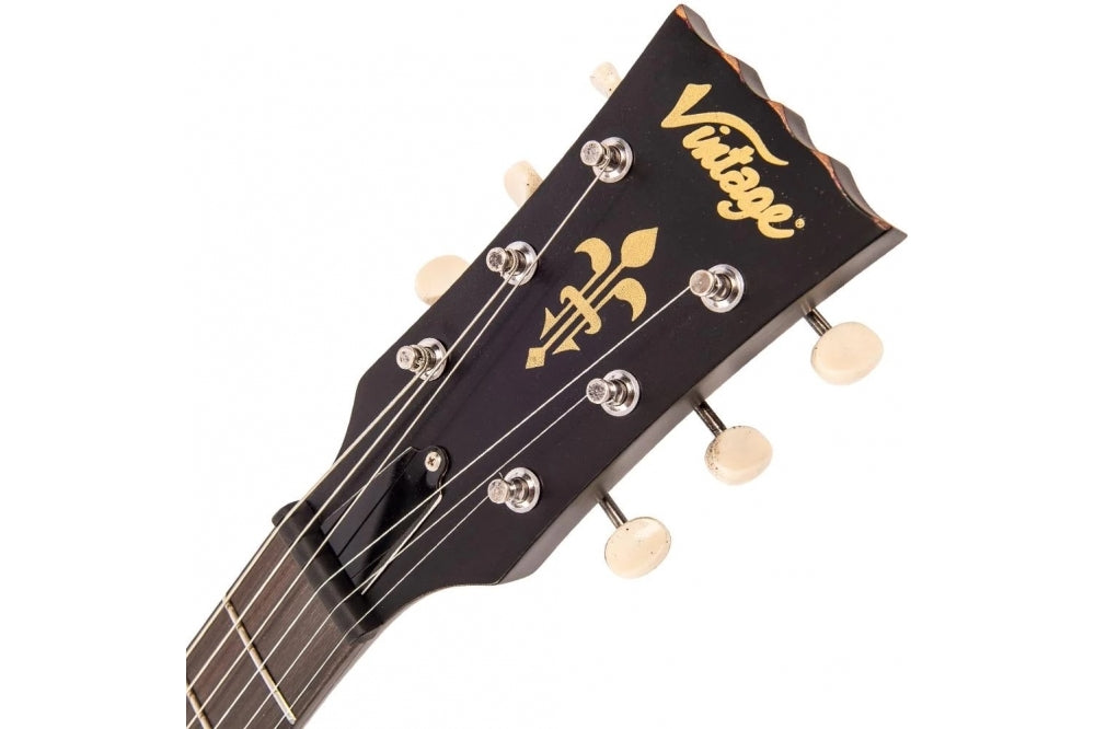 Vintage V120 Distressed Black Over Cherry Red