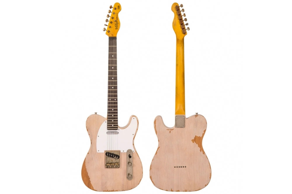 Vintage V62 ICON Electric Guitar Distressed Ash Blonde