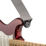 D'Addario Silver Guitar Strap 50MM Poly Auto lock