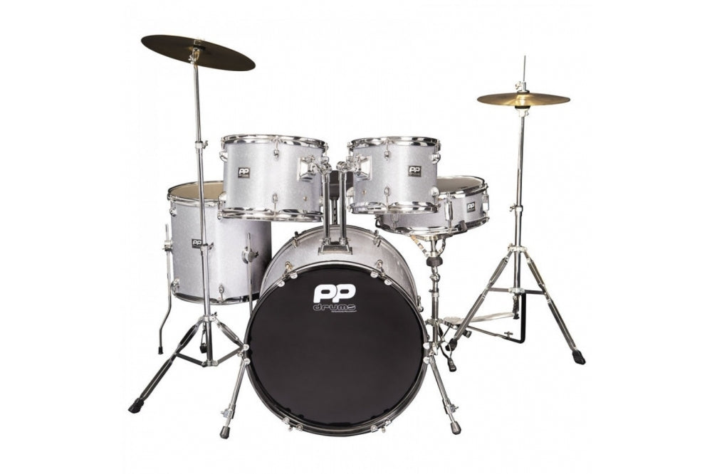 Performance Percussion PP220 5 Piece Fusion Drum Kit- Silver