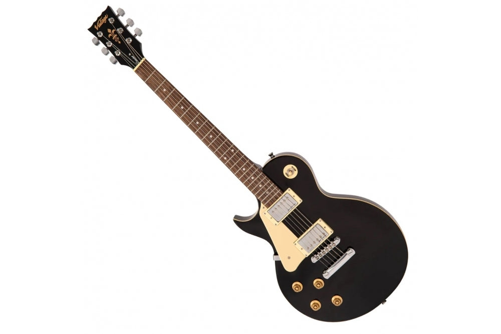 Vintage V10 Coaster Left Hand Electric Guitar Boulevard Black