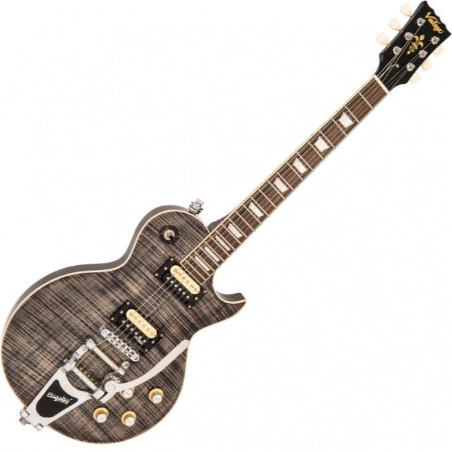 Vintage V100 Reissued Bigsby Flamed Thru Black