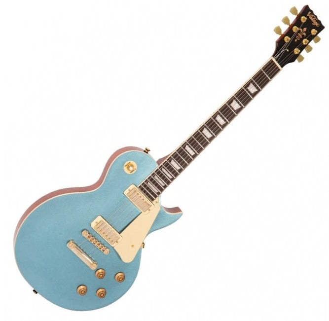 Vintage V100M Mini Double Coil ReIssued Electric Guitar Gun Hill Blue