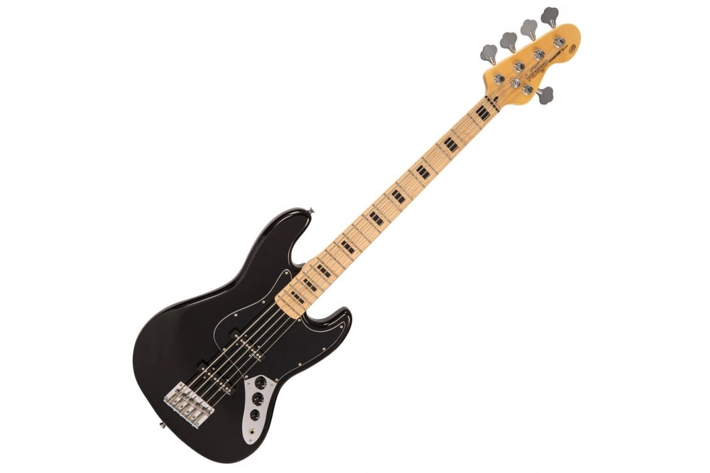 Vintage V495 Bass Boulevard Black Guitar Pack