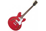 Vintage VSA500P ReIssued Semi Acoustic Guitar Cherry Red